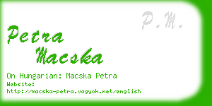 petra macska business card